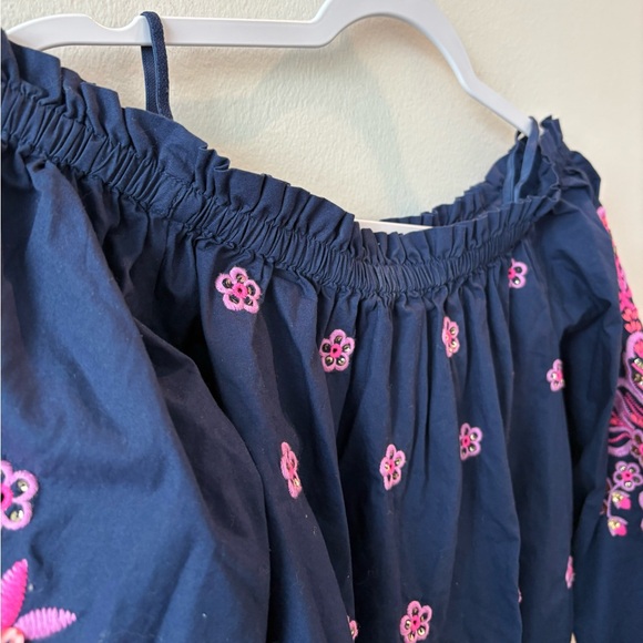 Lilly Pulitzer Jaeda Off-Shoulder Floral Embroidered Sequins Blouse Size S sku10 - Picture 6 of 10